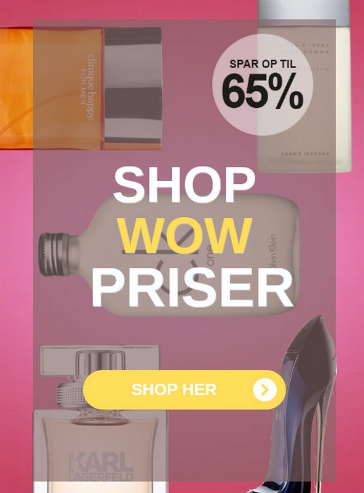 Shop wow pris banner, spar op til 65% hos BilligParfume.dk