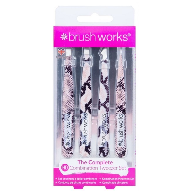 BrushWorks - HD 4 Piece Combination Tweezer Set - Snake