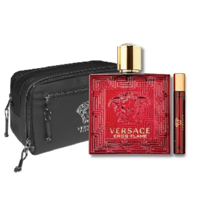 Versace - Eros Flame Sæt 100 ml Edp, Travel Spray & Taske thumbnail