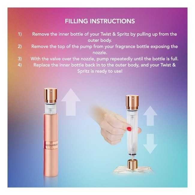Travalo - Twist & Spritz Perfume Refill Spray Silver Polished