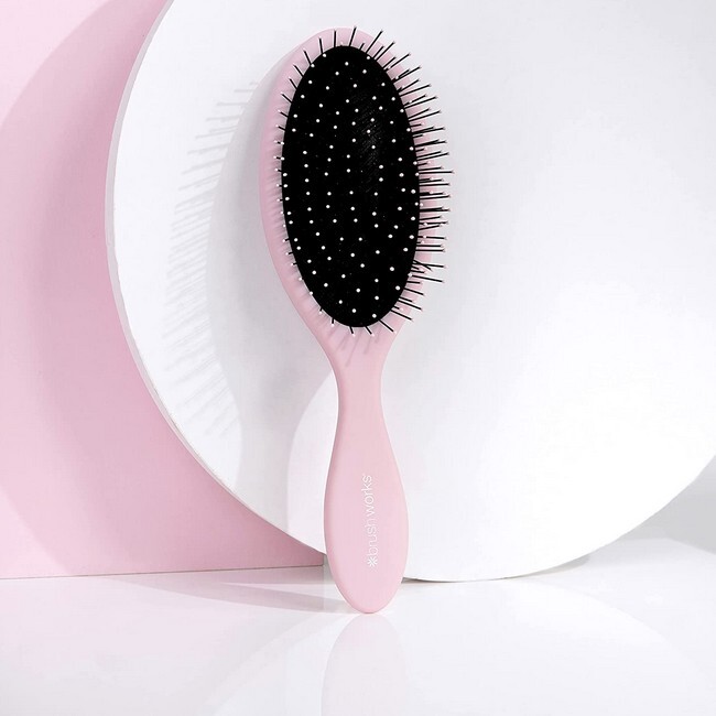 BrushWorks - Oval Detangling Hair Brush - Pink - Billede 4