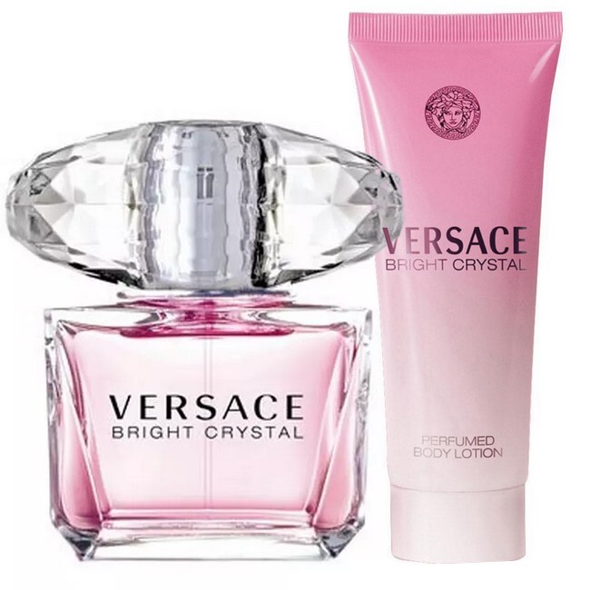 Se Versace - Bright Crystal Gavesæt - 50 ml Edt & Body Lotion hos BilligParfume.dk