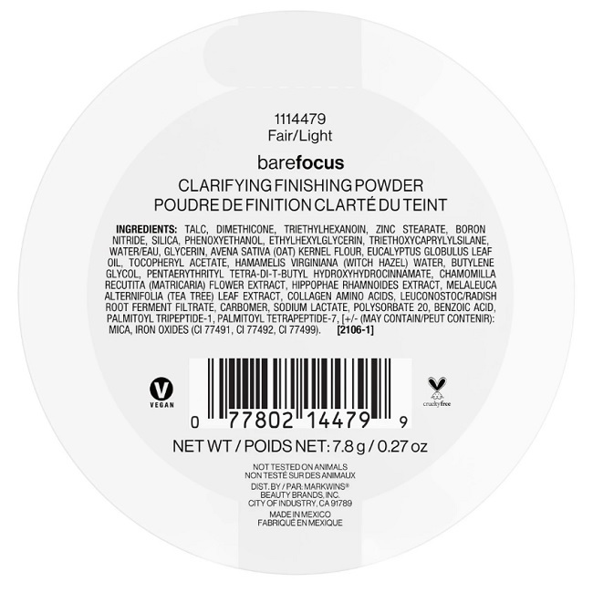 Wet n Wild - Bare Focus Clarifying Finishing Powder Fair Light - 7,8 g - Billede 2