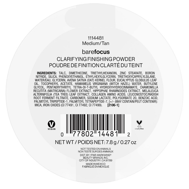 Wet n Wild - Bare Focus Clarifying Finishing Powder Medium Tan - 7,8 g - Billede 2