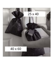 Gaveposer og Indpakning - Stof Gavepose Koksgrå 25 x 40 - Billede 2
