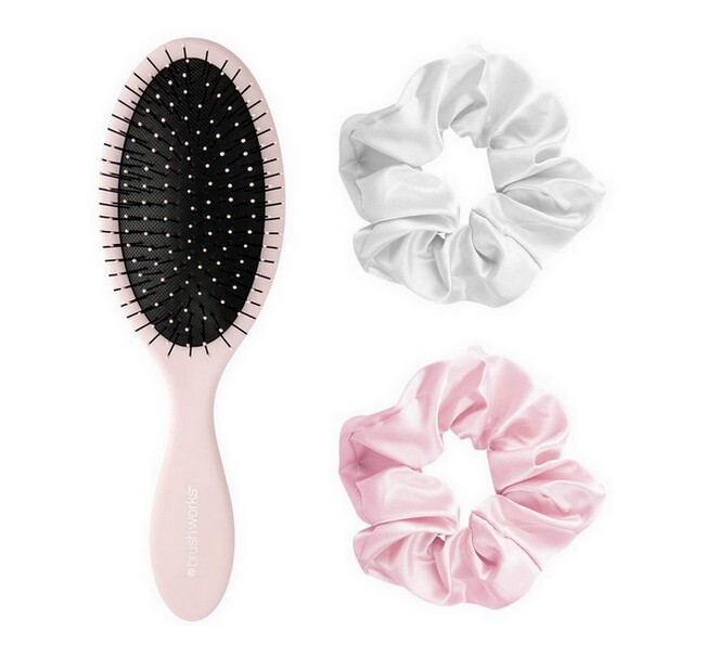 BrushWorks - Detangling Hair Brush & Satin Scrunchies