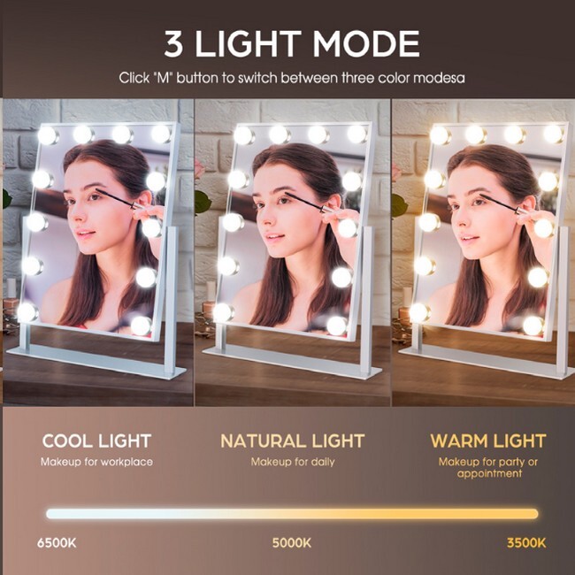 Gillian Jones - Makeup Artist Spejl med Touch og LED Sort - Billede 2