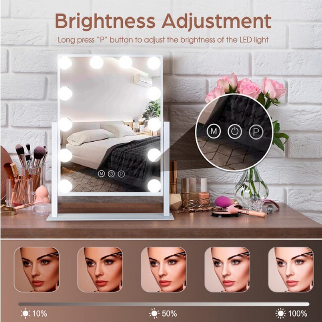 Gillian Jones - Makeup Artist Spejl med Touch og LED Sort - Billede 3
