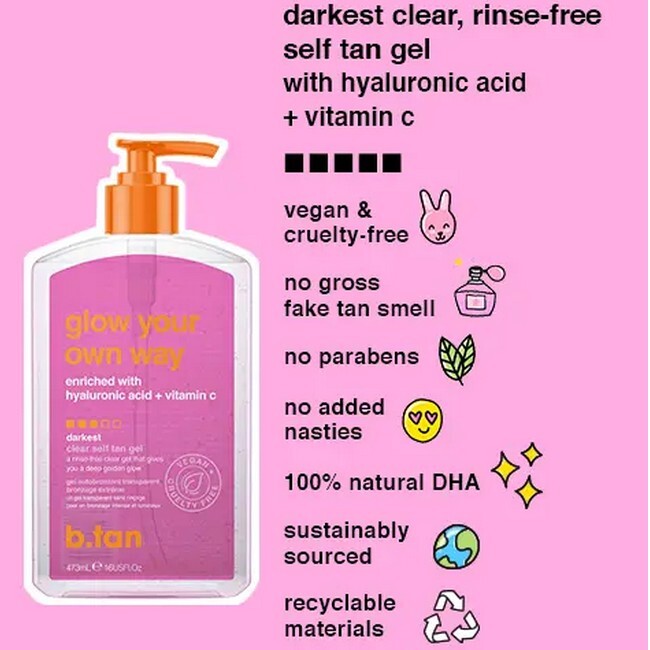 b.tan - Glow your own way clear tanning gel 473 ml - Billede 4