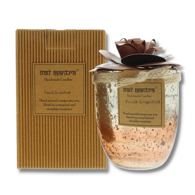 Bali Mantra - Camellia Glass Cobber Duftlys Peach & Grape - 500 g - Billede 2