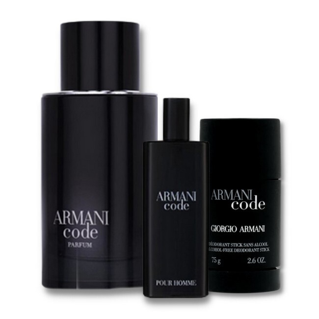 Se Giorgio Armani - Code Men Parfum Sæt - 75 ml + 15 ml Edp + Deodorant hos BilligParfume.dk
