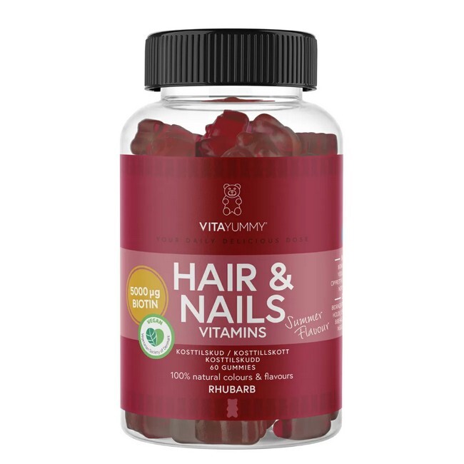 VitaYummy - Hair & Nails Rhubarb Summer Edition - 60 stk