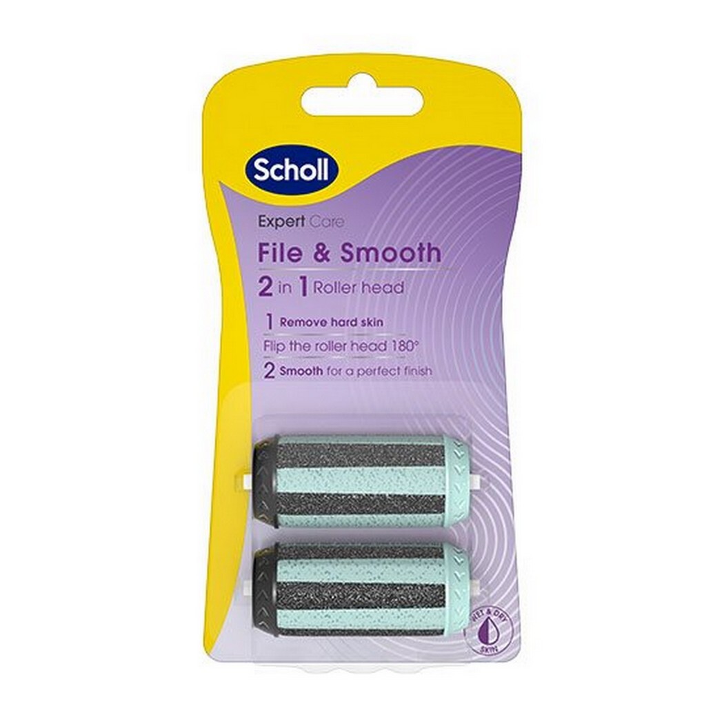 Scholl - File & Smooth 2 in 1 Roller Head - 2 Pak Scholl - File & Smooth 2 in 1 Roller Head - 2 Pak