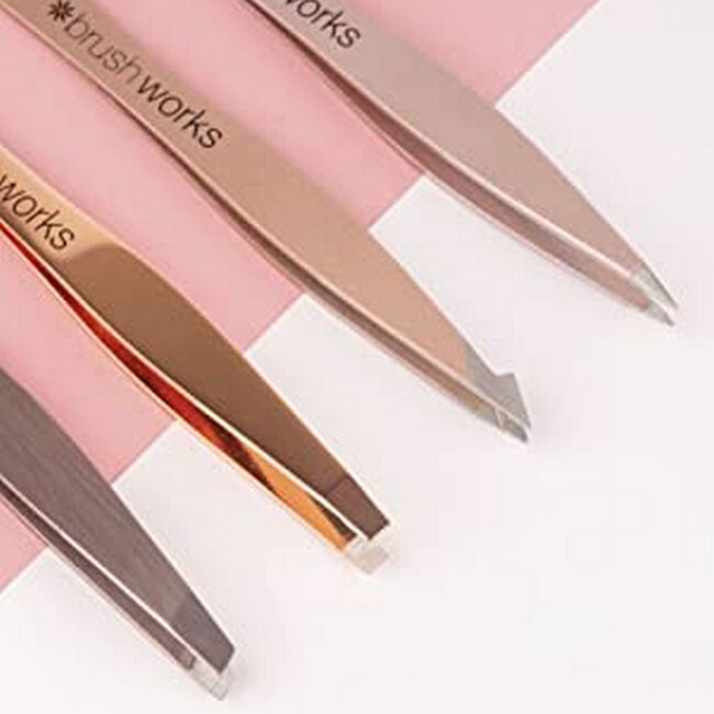 BrushWorks - HD 4 Piece Combination Tweezer Set Gold - Billede 3