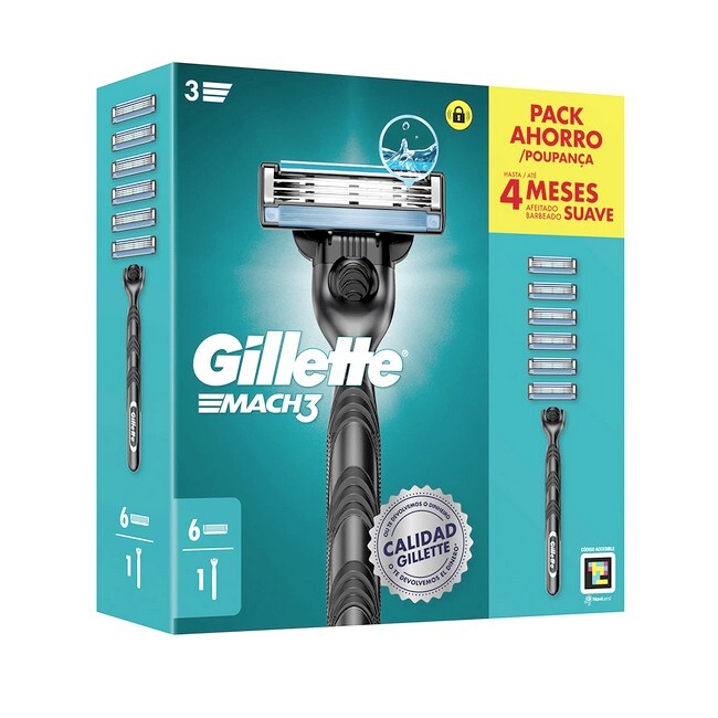 Gillette - Mach 3 Barberskraber + 6 Barberblade