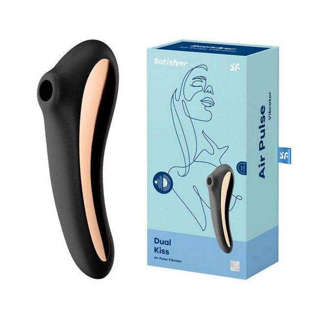 Satisfyer - Dual Kiss Air Pulse Vibrator Black & Gold - Billede 2