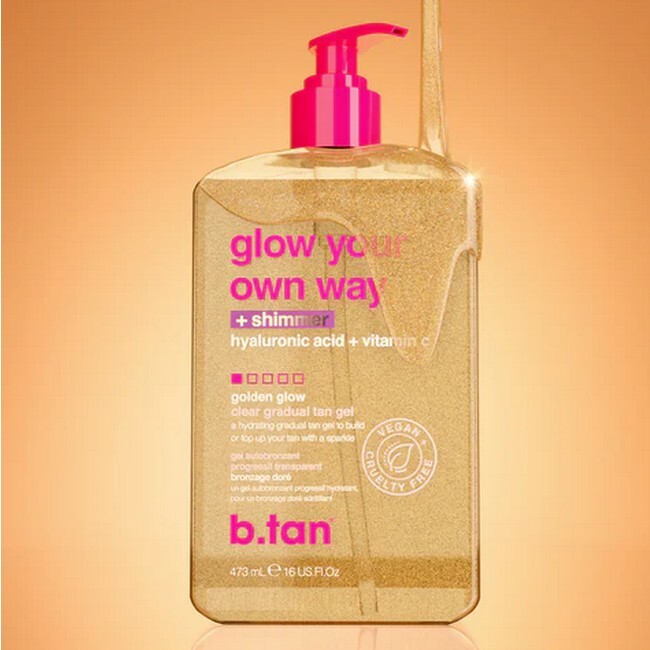 b.tan - Glow your own way clear tanning gel + shimmer - 473 ml - Billede 4