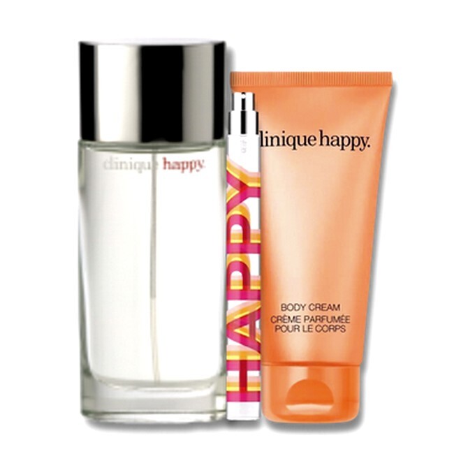Clinique - Happy Eau de Parfum Sæt - 50 ml Edp + Body Cream + 10 ml Travel Spray