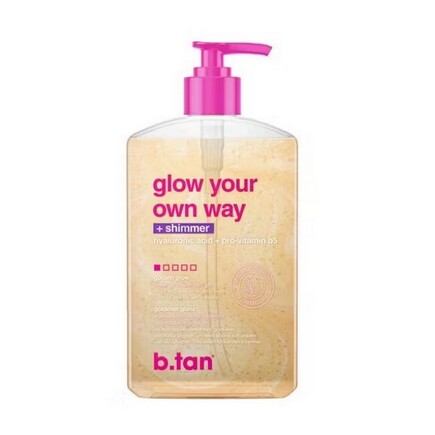 b.tan - Glow your own way clear tanning gel + shimmer - 473 ml