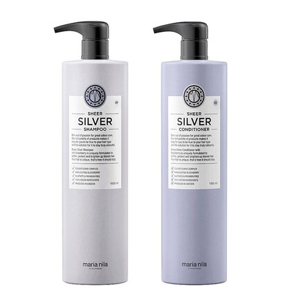 Maria Nila - Sheer Silver Sæt Shampoo og Conditioner - 2 x 1000 ml