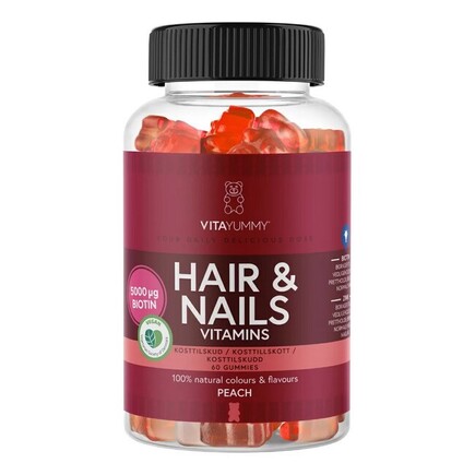 VitaYummy - Hair & Nails Gummies Peach - 60 Stk