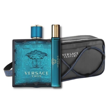 Versace - Eros Homme Gavesæt - 100 ml Edt & Travel Spray og Toilettaske