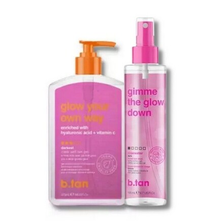 b.tan - Glow your own way clear tanning gel & Gimme The Glow Down Tan Mist