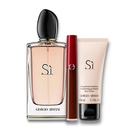 Giorgio Armani - Sí Eau de Parfum Sæt - 30 ml Edp, Lipstick & Body Lotion