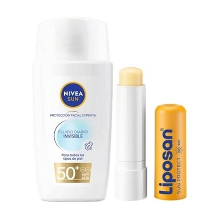 Nivea - Sun Daily Duo Invisible Fluid SPF50 + Liposan Lip Balm SPF50