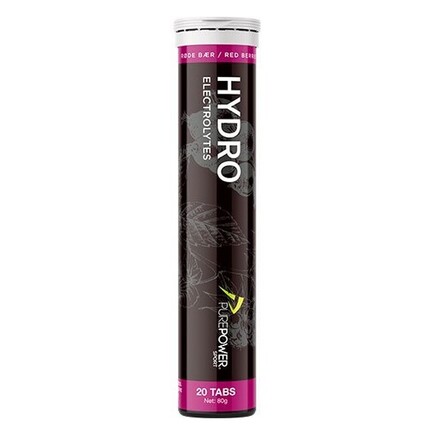 Pure Power - Hydro Elektrolytter Røde Bær 20 Tabs